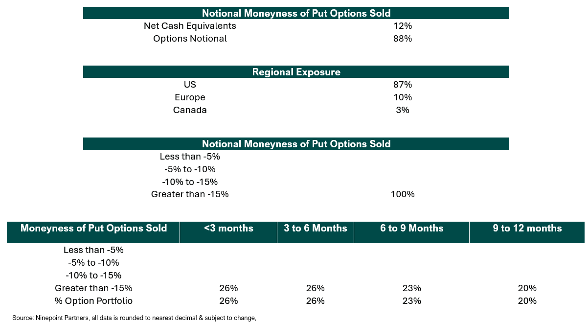 Notional Moneyness of put options sold